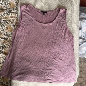Eileen Fisher 100% Silk Scoop Neck Tank Top Size L Purple Lightweight Luxe